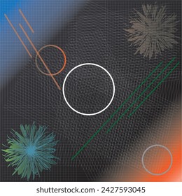 colorful background, circles, variations of lines
