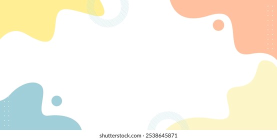 Un fondo colorido con círculos y ondas. El fondo es blanco y los círculos están en diferentes colores
