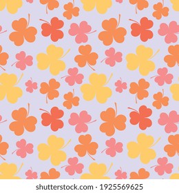 Colorful background of clover leaves. Suitable for Saint Patrick's Day, nature concept, and other.