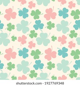 Colorful background of clover leaves. Suitable for Saint Patrick's Day, nature concept, and other.