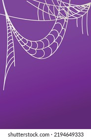 Colorful background with cobwebs for Halloween.
Vector art illustration with purple gradient. Happy Halloween.