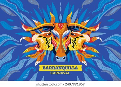 Colorful background for the Colombian Barranquilla Carnival