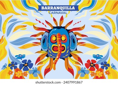 Colorful background for the Colombian Barranquilla Carnival