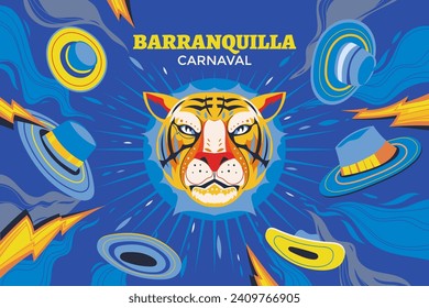 Colorful background for the Colombian Barranquilla Carnival