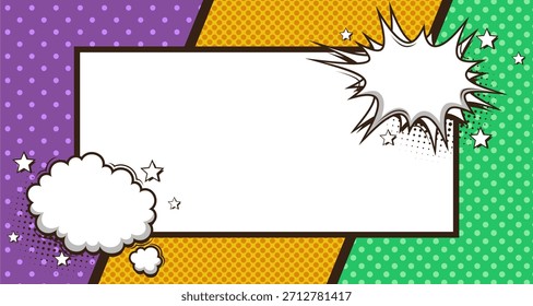 Fondo colorido con burbujas de discurso cómico