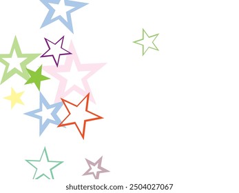 Colorful background with confetti of stars, for greeting cards and celebrations. multi colors star Illustrations icon set collection