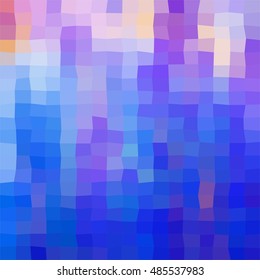 Colorful background consisting of blue and purple squares. Mosaic backdrop of geometric elements. Multicolor abstract pixel pattern
