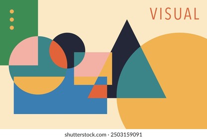 Colorful background consisting of a composition of several geometric shapes. It can be used for wallpaper, print, landing pages, websites, posters, and presentations.