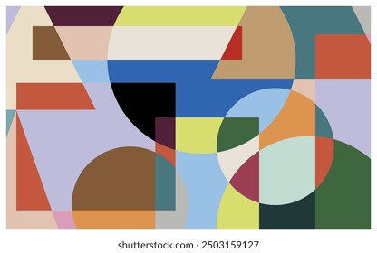 Colorful background consisting of a composition of several geometric shapes. It can be used for wallpaper, print, landing pages, websites, posters, and presentations.