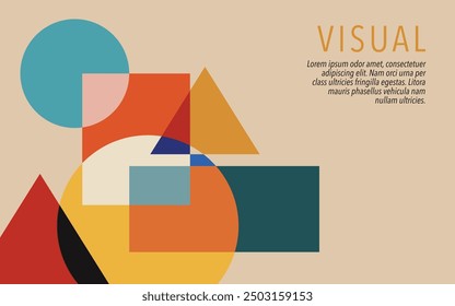 Fondo colorido que consiste en una composición de varias Formas geométricas. Se puede utilizar para Fondo de pantalla, impresión, páginas de destino, Sitios web, carteles y presentaciones.