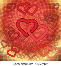 Colorful background with couples of hearts for Valentines Day