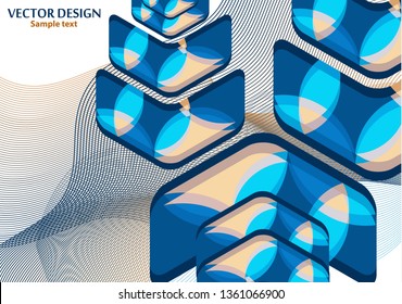 Colorful background creative arrows on abstract blend wave lines background, template with place for text. Corporate abstract vector background. Concept for website design, flyer, poster, business car