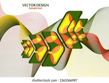Colorful background creative arrows on abstract blend wave lines background, template with place for text. Corporate abstract vector background. Concept for website design, flyer, poster, business car