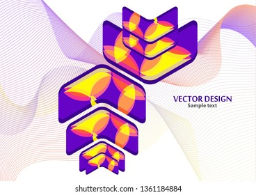Colorful background creative arrows on abstract blend wave lines background, template with place for text. Corporate abstract vector background. Concept for website design, flyer, poster, business car