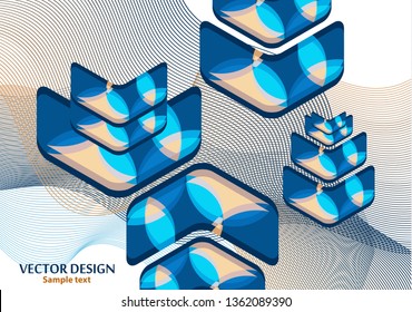 Colorful background creative arrows on abstract blend wave lines background, template with place for text. Corporate abstract vector background. Concept for website design, flyer, poster, business car