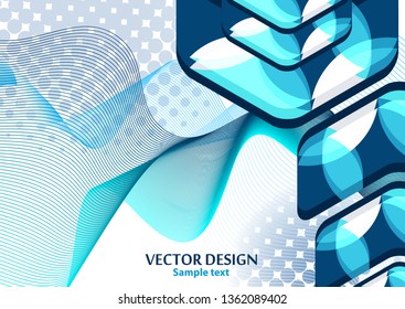 Colorful background creative arrows on abstract blend wave lines background, template with place for text. Corporate abstract vector background. Concept for website design, flyer, poster, business car