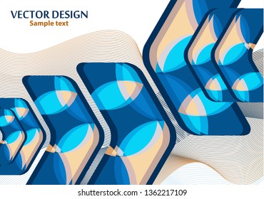 Colorful background creative arrows on abstract blend wave lines background, template with place for text. Corporate abstract vector background. Concept for website design, flyer, poster, business car