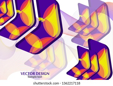 Colorful background creative arrows on abstract blend wave lines background, template with place for text. Corporate abstract vector background. Concept for website design, flyer, poster, business car