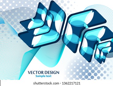 Colorful background creative arrows on abstract blend wave lines background, template with place for text. Corporate abstract vector background. Concept for website design, flyer, poster, business car