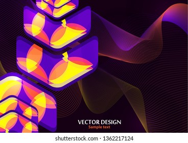 Colorful background creative arrows on abstract blend wave lines background, template with place for text. Corporate abstract vector background. Concept for website design, flyer, poster, business car