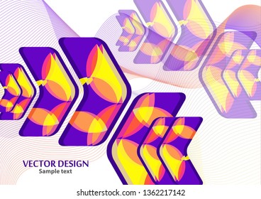 Colorful background creative arrows on abstract blend wave lines background, template with place for text. Corporate abstract vector background. Concept for website design, flyer, poster, business car
