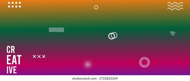 Fondo colorido con Formas geométricas creativas y texto