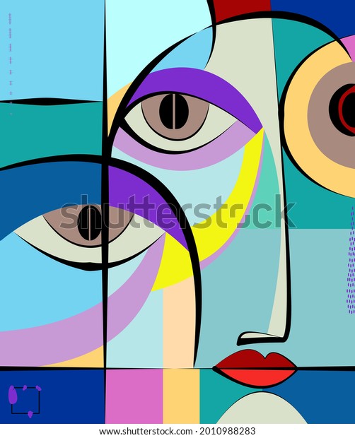 Colorful\
background, cubism art style,abstracts\
portraits
