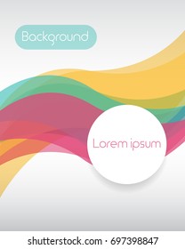 Fondo colorido con capa superpuesta de línea de curva y espacio para texto. Ilustración del vector