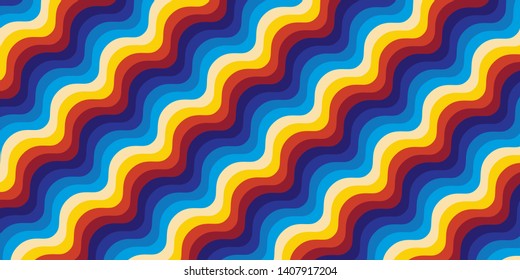 Colorful background with curved lines. Pattern design for banner, poster, flyer, card, cover, brochure