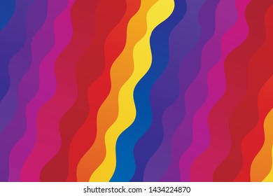 Colorful background with curved lines. Pattern design for banner, poster, flyer, card, cover, brochure