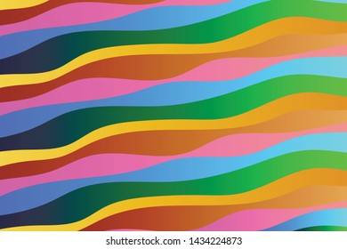 Colorful background with curved lines. Pattern design for banner, poster, flyer, card, cover, brochure