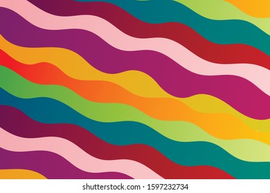 Colorful background with curved lines. Pattern design for banner, poster, flyer, card, cover, brochure