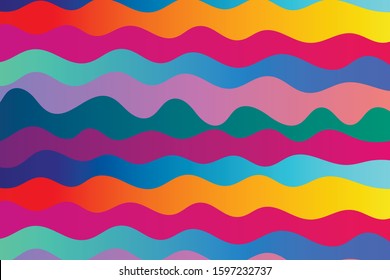 Colorful background with curved lines. Pattern design for banner, poster, flyer, card, cover, brochure