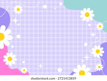 Un fondo colorido con margaritas