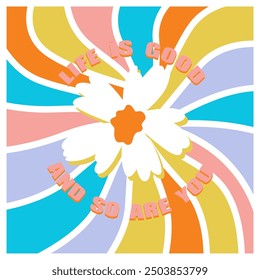 
colorful background with a daisy in the middle