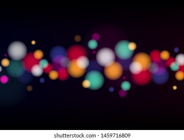 Colorful background with defocused lights. Vector Illustration