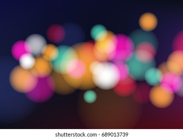 Colorful background with defocused lights. Vector Illustration