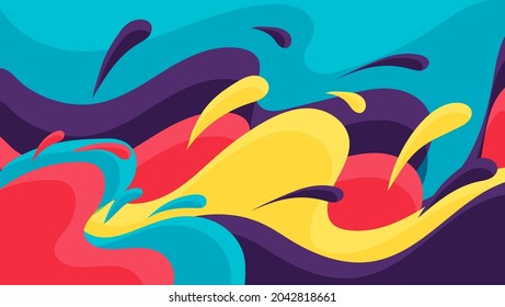Diseño de fondo colorido en formas de fluido abstracto.se puede usar para banner, decoración, folleto, etc
