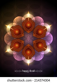 colorful background design for Diwali festival with beautiful lamps. vector illustration 