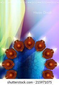 Colorful background design for Diwali festival with beautiful lamps. vector illustration