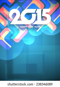 Colorful background design of happy new yer 2015.