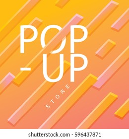 Colorful background design with rectangular shape/ Abstract background vector art/ Pop-up store lettering design