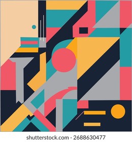 Fondo colorido con abstracción elegante diseñada. Ilustración vectorial.