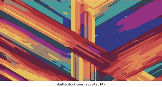 Colorful background. Diagonal spots of different colors. Multi-colored diagonal stripes. Vector illustration