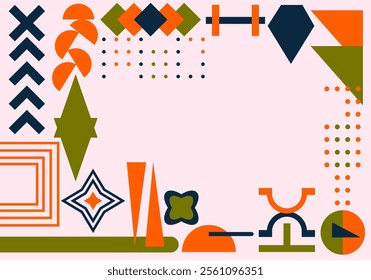 a colorful background with different shapes