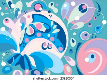 Colorful background with dolphin