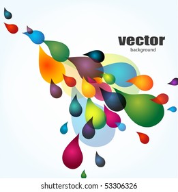 Colorful background with drops, vector