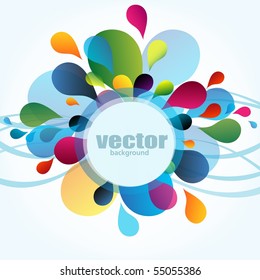 Colorful background with drops, vector