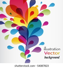 Colorful background with drops, vector Illustration for your design