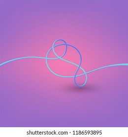 Colorful background with dynamic fluid shape. Abstract 3d tube in motion, futuristic geometric minimal design, vector illustration.
